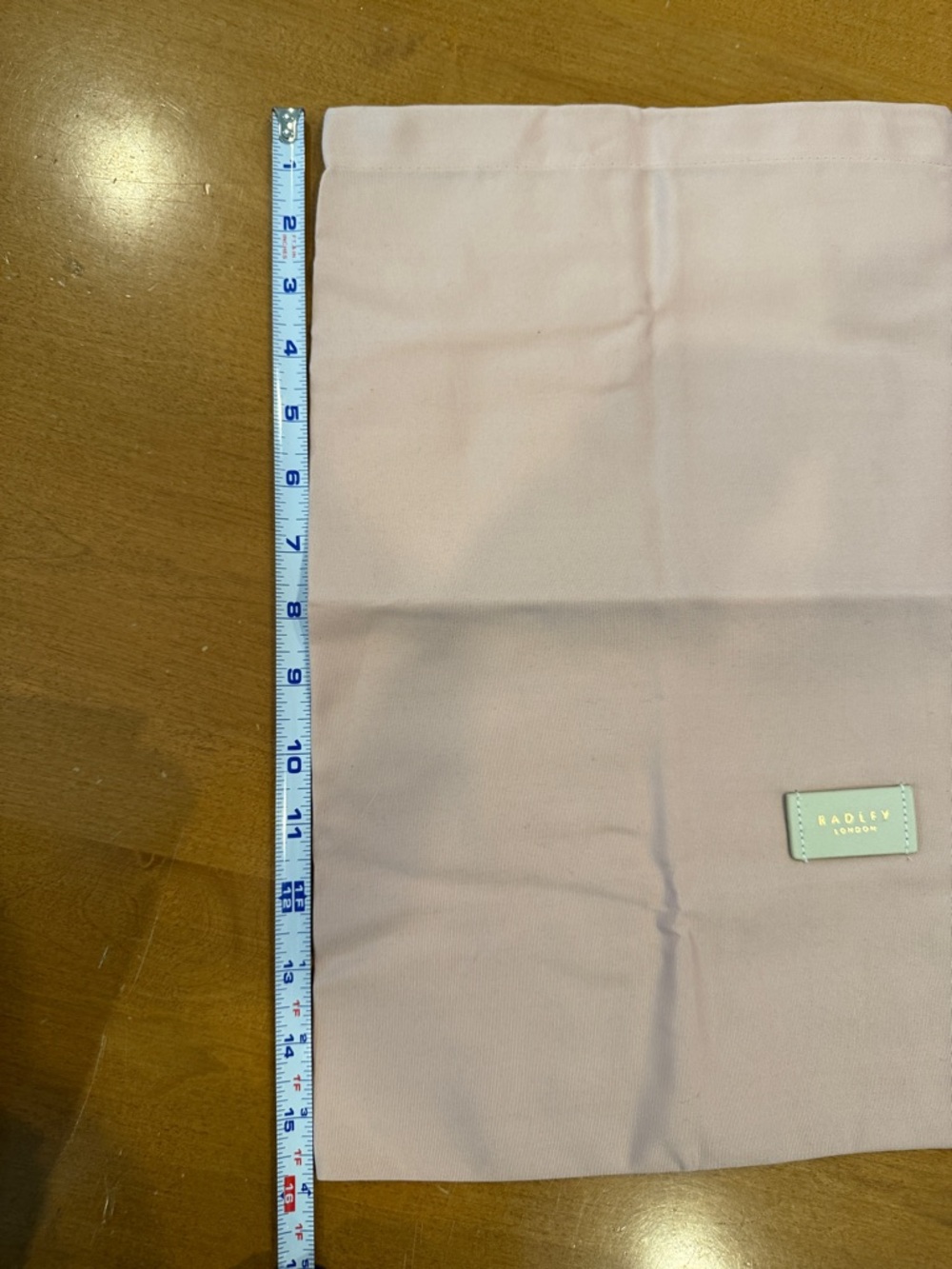 RADLEY LONDON Light Pink Drawstring Dust Bag with Logo Patch - Picture 2 of 5